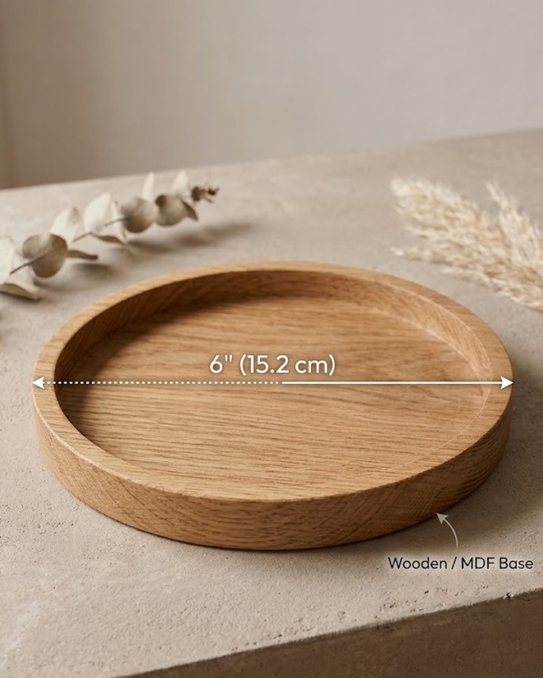 Round Wooden Tray 6"