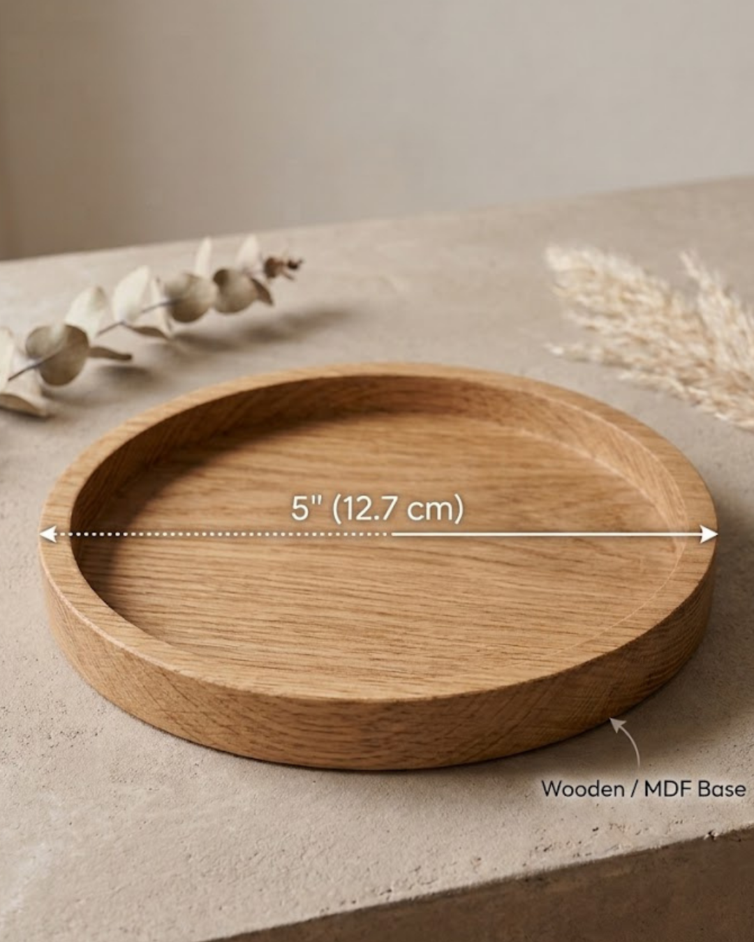 Round Wooden Tray 5"