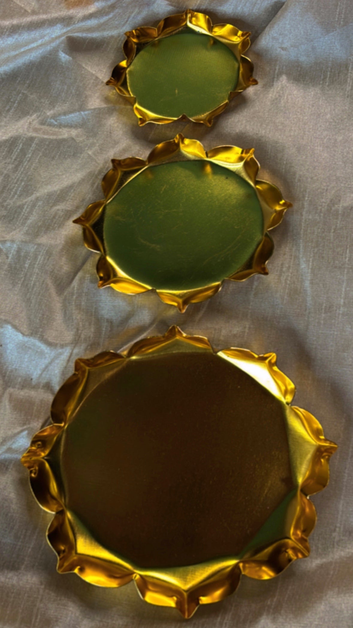 Trio Flame: Gold Plated Urlis (Set of 3) - Set Of 10