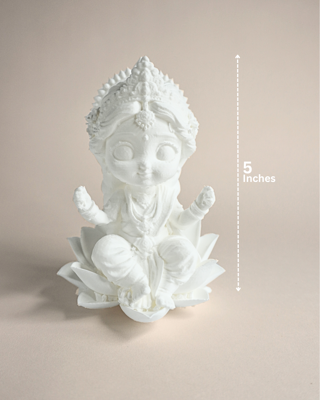 5-Inch 3D Printed Goddess Laxmi with Coins Statue