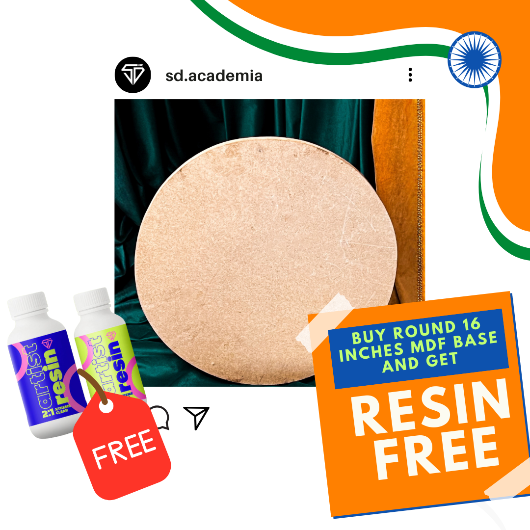 Round 16 inches MDF Base -16mm + 2:1 Resin Hardner- 300gm