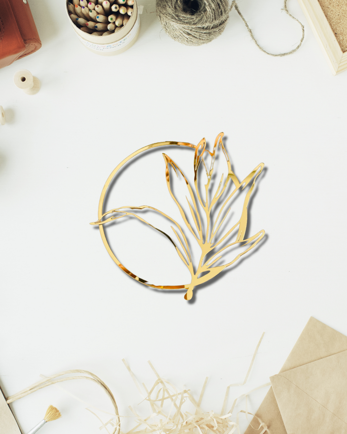 Decorative Leaf Ring Acrylic Cut Out