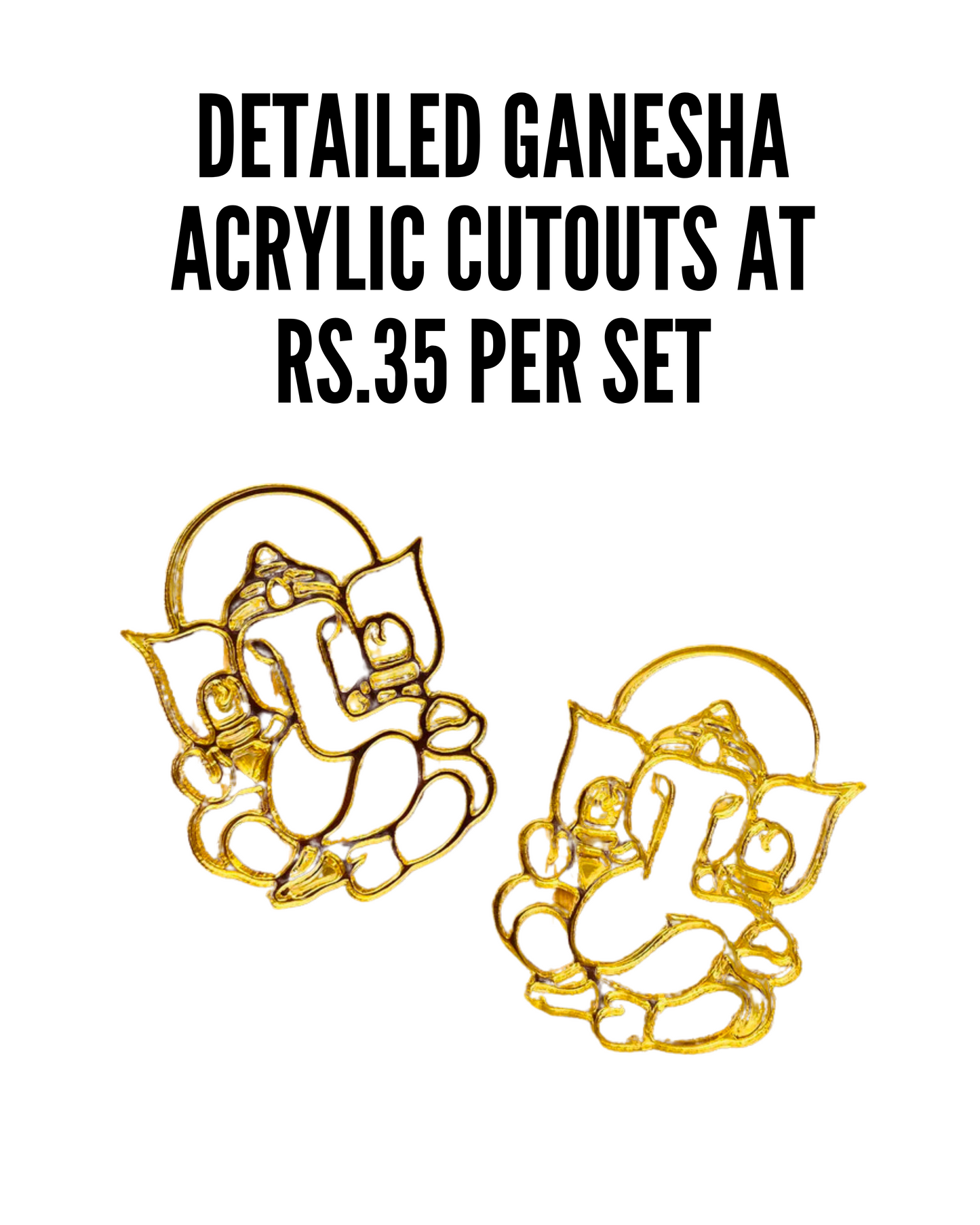 DETAILED GANESHA CUTOUT (SET OF 5)