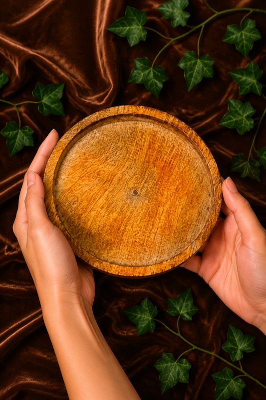 Round Wooden Tray - 8 Inches