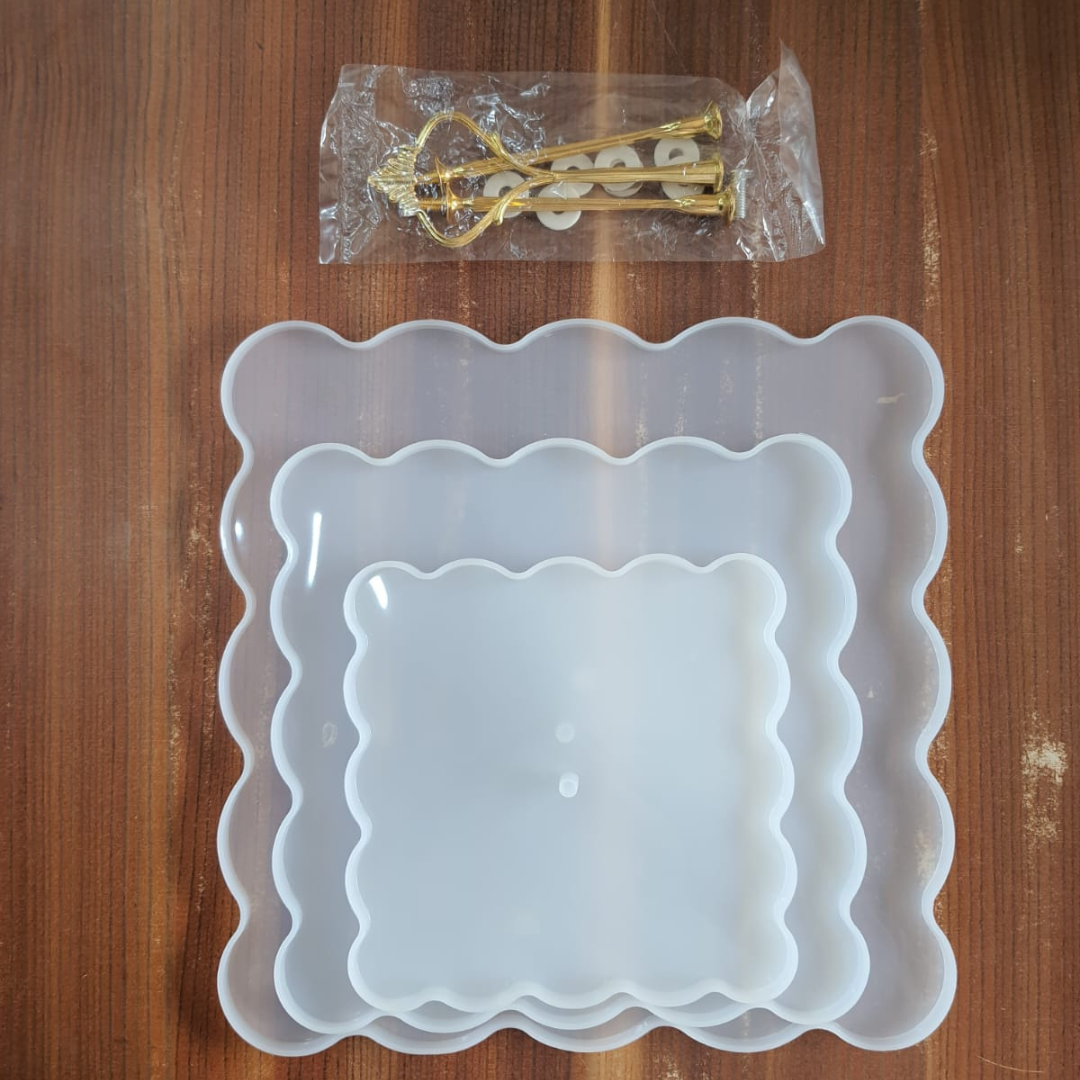 Cake Stand 3 piece set Mould Square