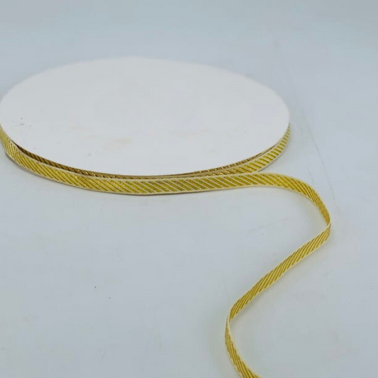 Ivory Ribbon with Gold Diagonal Stripes