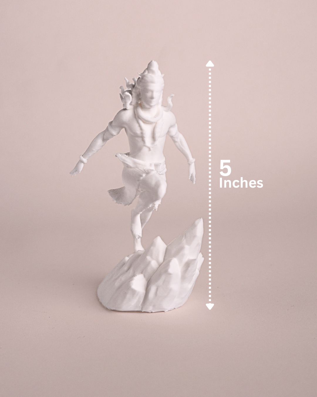 5-Inch 3D Printed Lord Shiva Standing on Mountain Idol