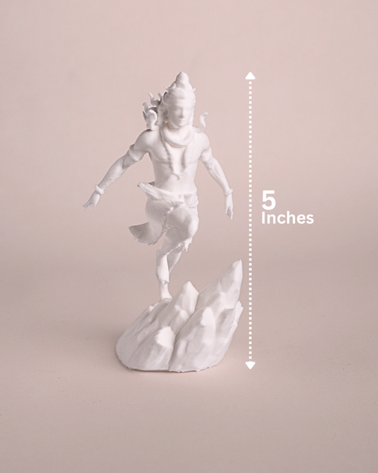 5-Inch 3D Printed Lord Shiva Standing on Mountain Idol