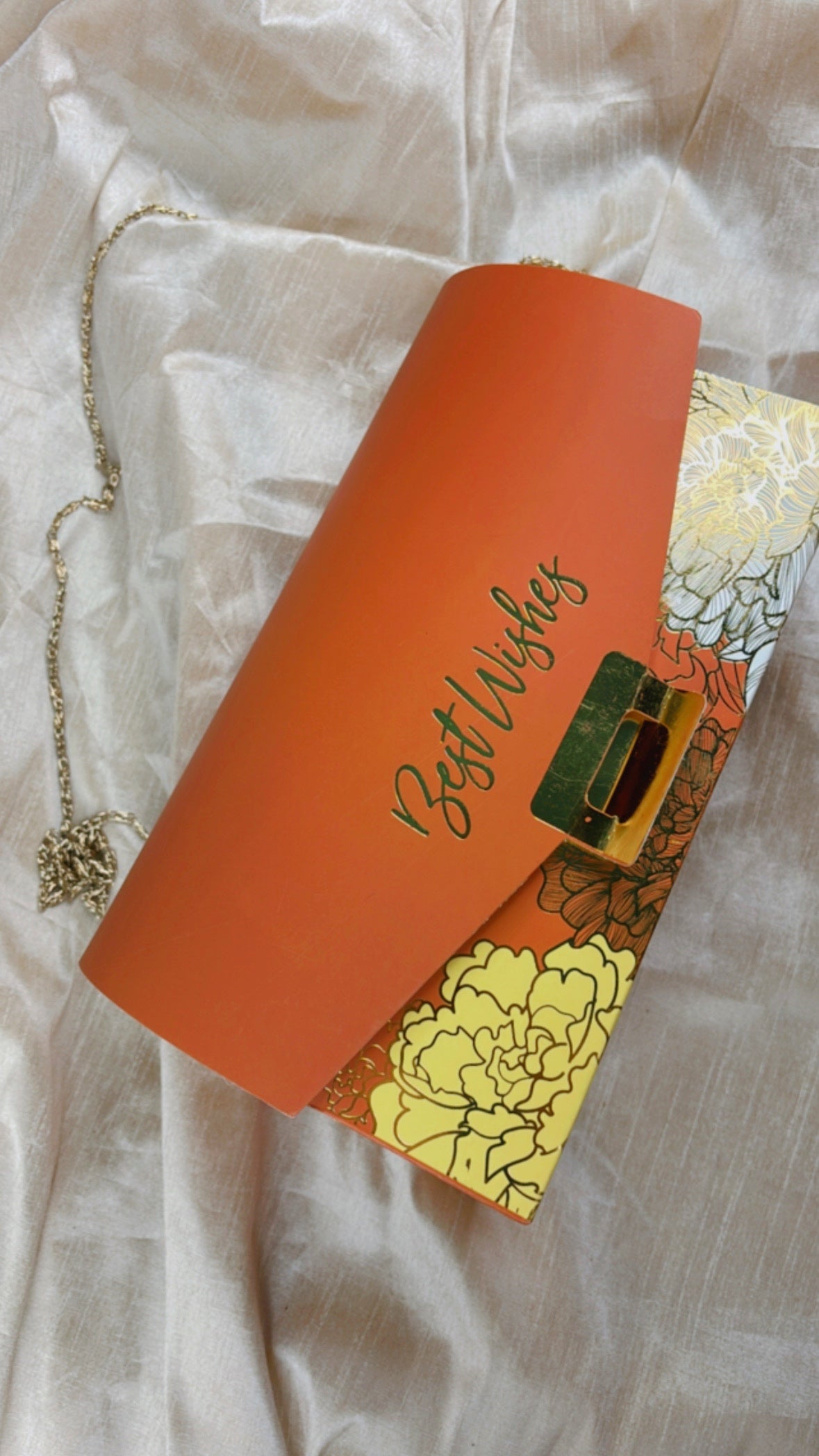 Orange Gold Sling Gift Bag/Box– Set of 10
