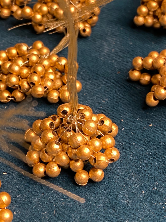 Metallic Gold Beads Latkans - Set of 100
