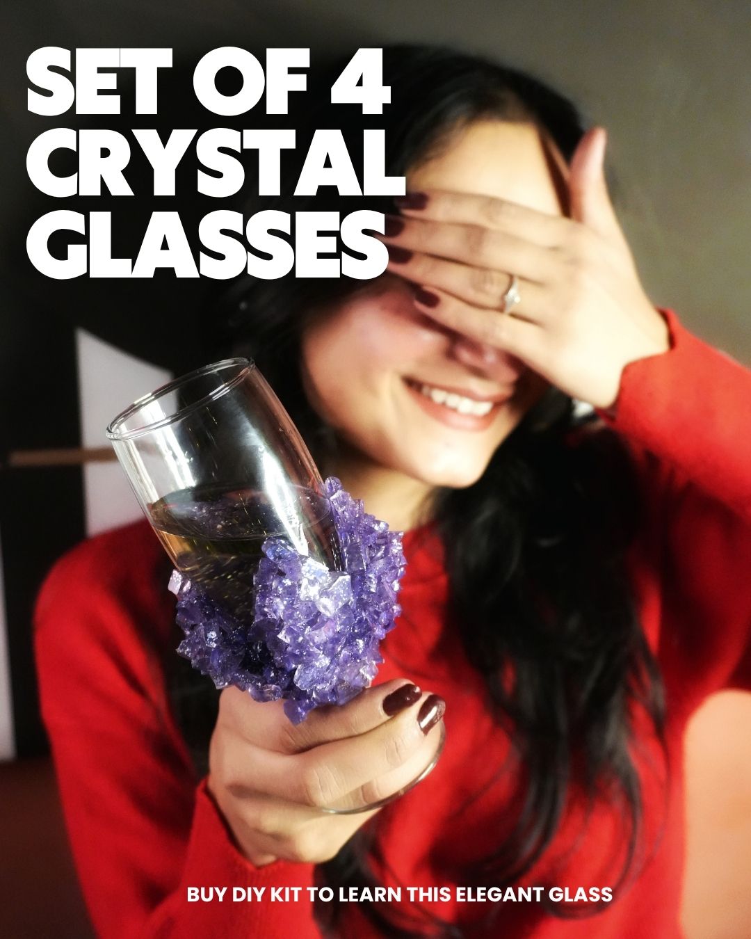 Violet Crush Crystal Glass Kit (Set of 4 Glasses)