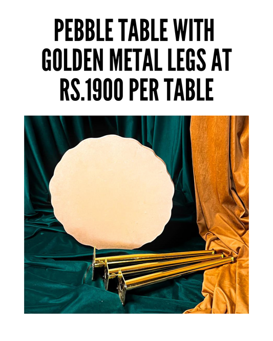Pebble Table With Golden Metal Legs (Set of 5)
