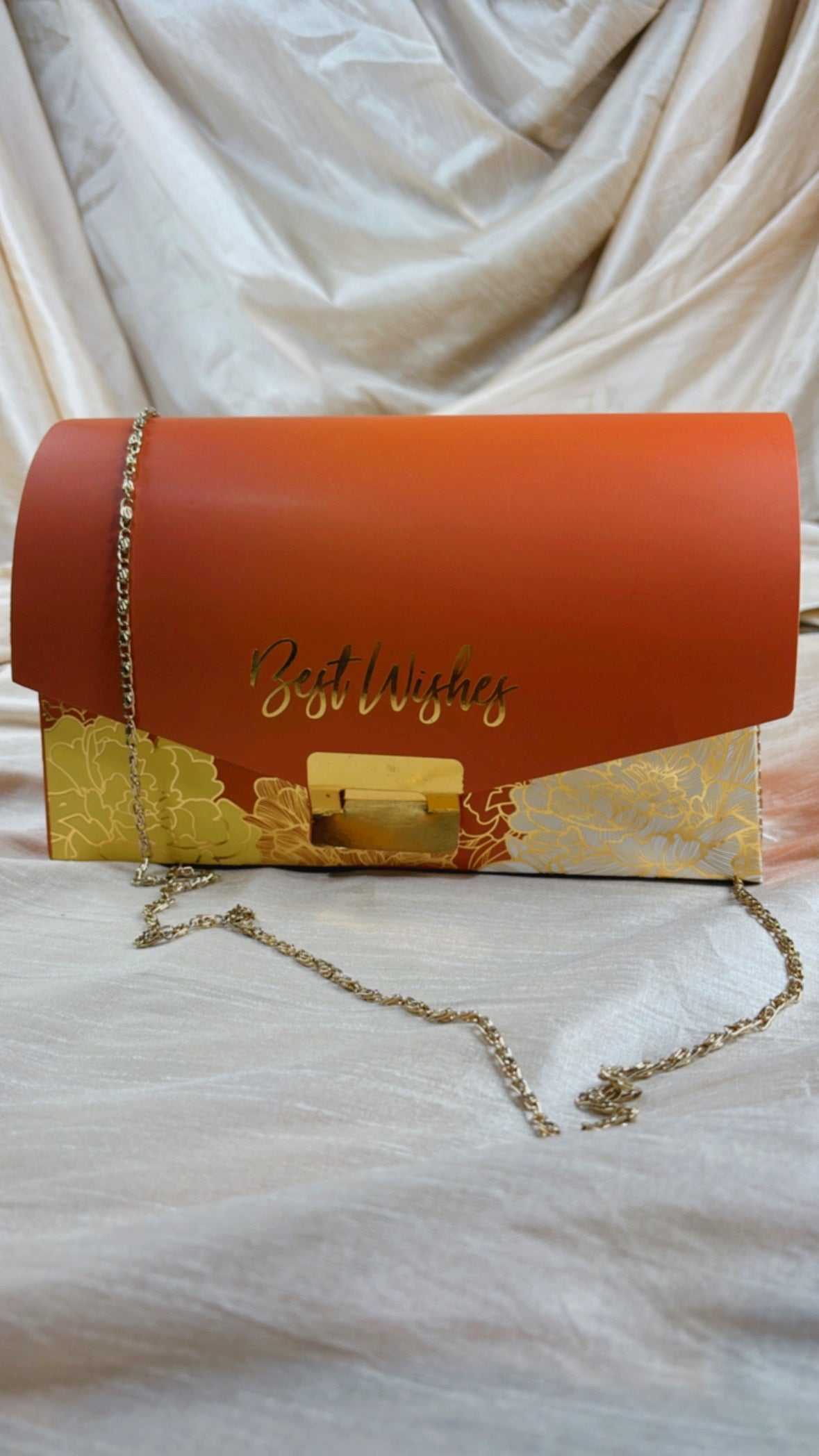 Orange Gold Sling Gift Bag/Box– Set of 10