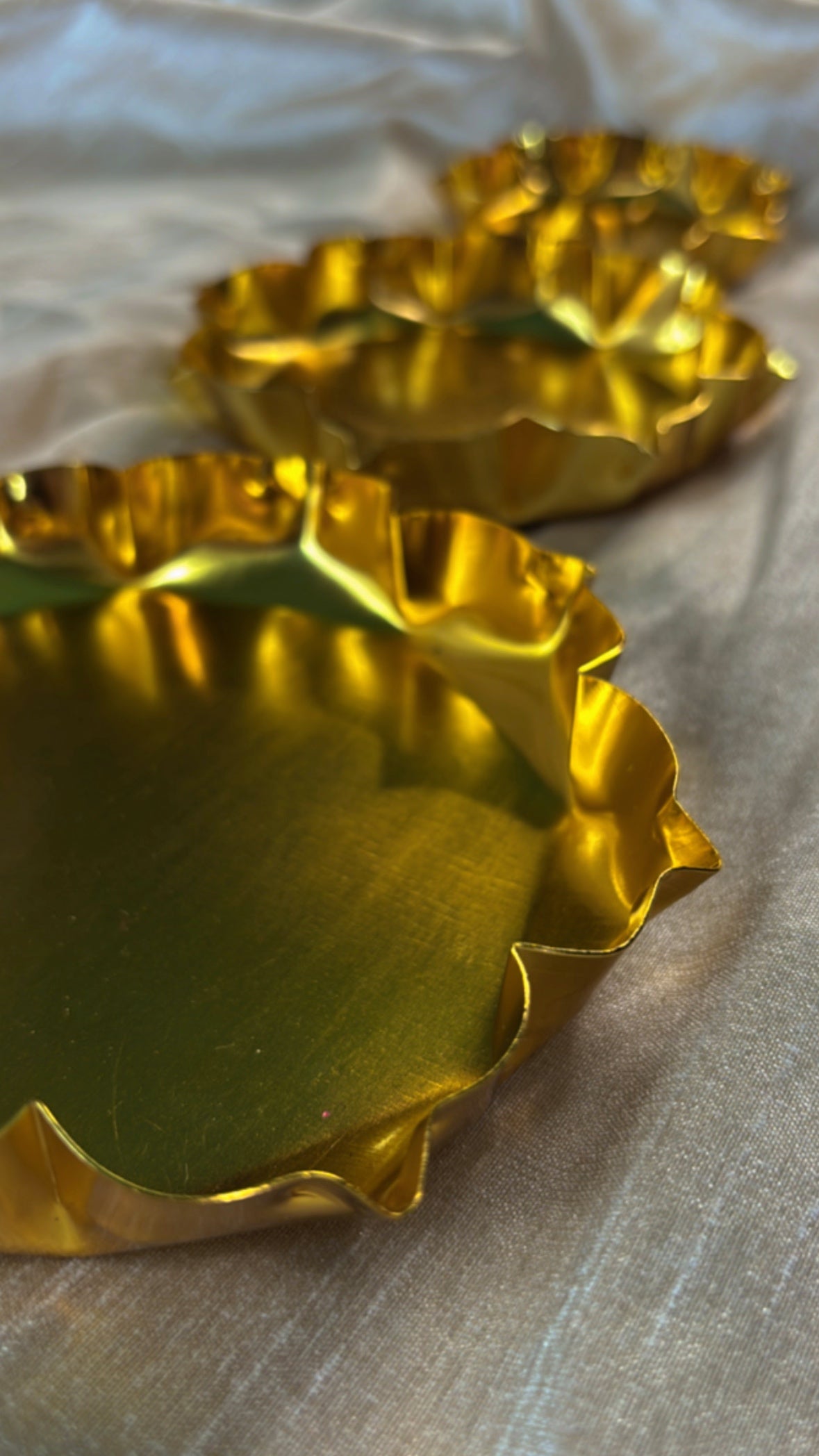 Trio Flame: Gold Plated Urlis (Set of 3) - Set Of 10