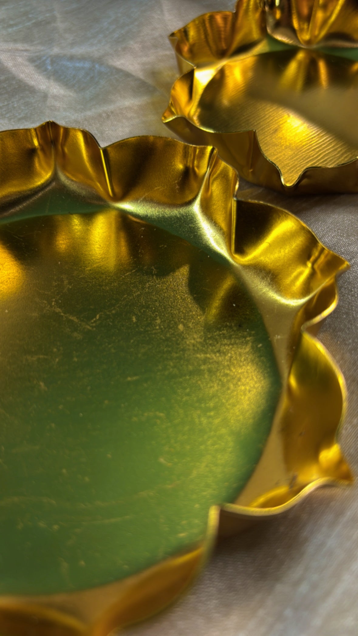 Trio Flame: Gold Plated Urlis (Set of 3) - Set Of 10