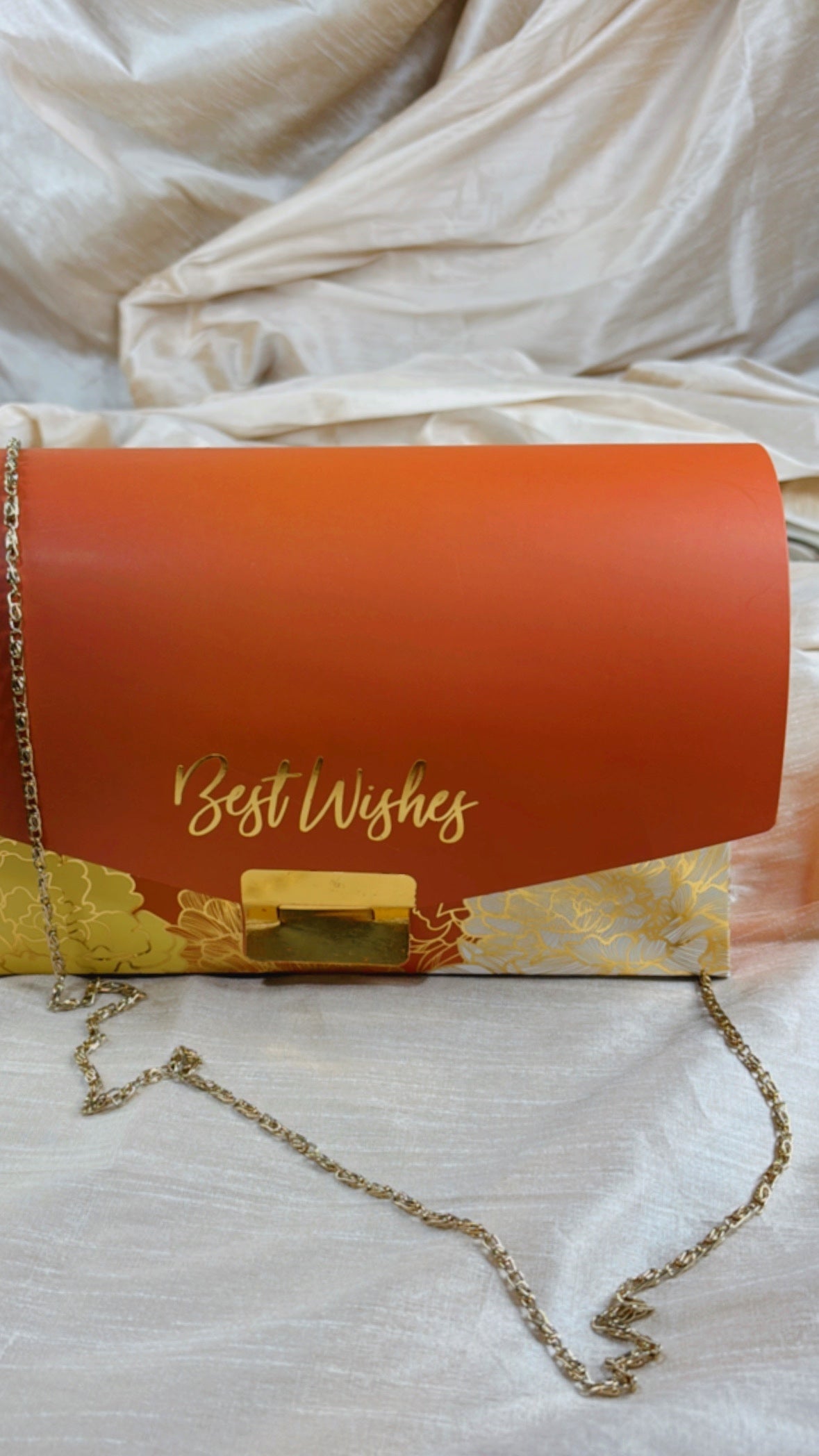 Orange Gold Sling Gift Bag/Box– Set of 10
