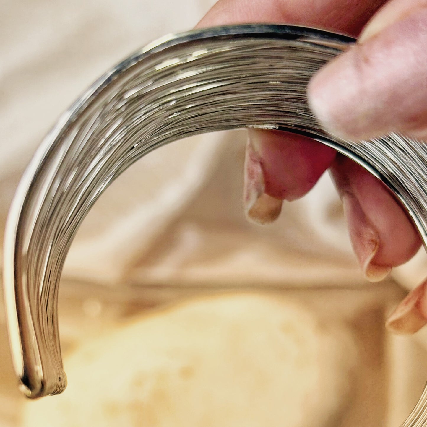 Silver Bangle Cluster Bracelet