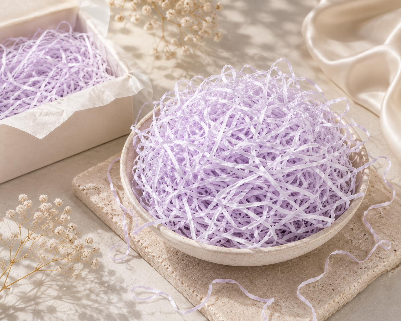Classic White Paper Shreds | Gift Box & Hamper Filler (100g)