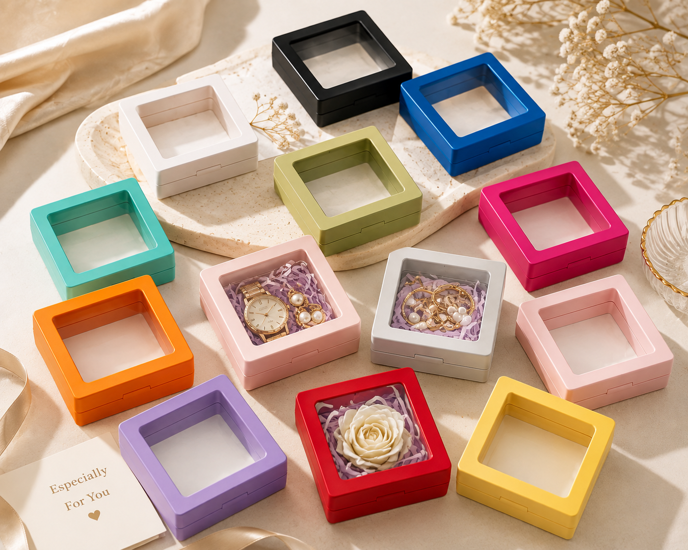 3D Clear Plastic Packing Box (7 x 7 cm) | Mini Gift & Display Box