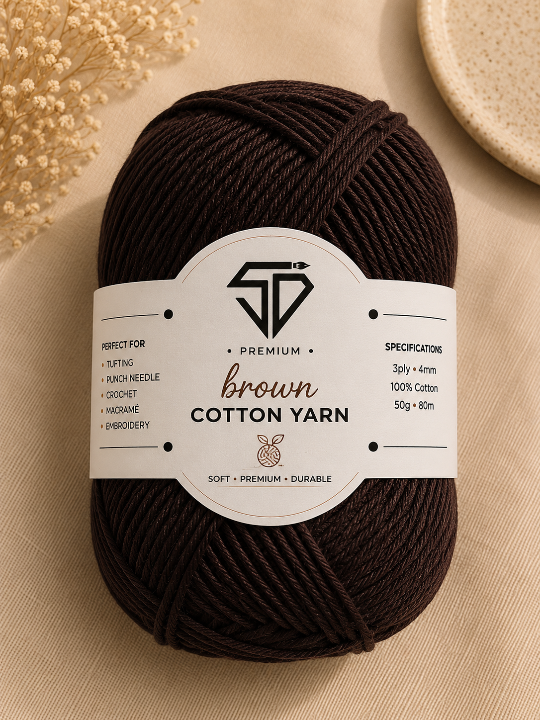 Brown Cotton Yarn Ball