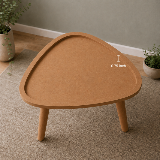 Rounded Triangle MDF Table w/Border