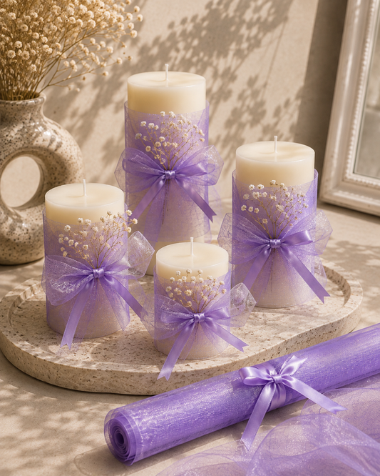 Premium Lavender Tissue Organza Net Roll | 4.5m x 120cm