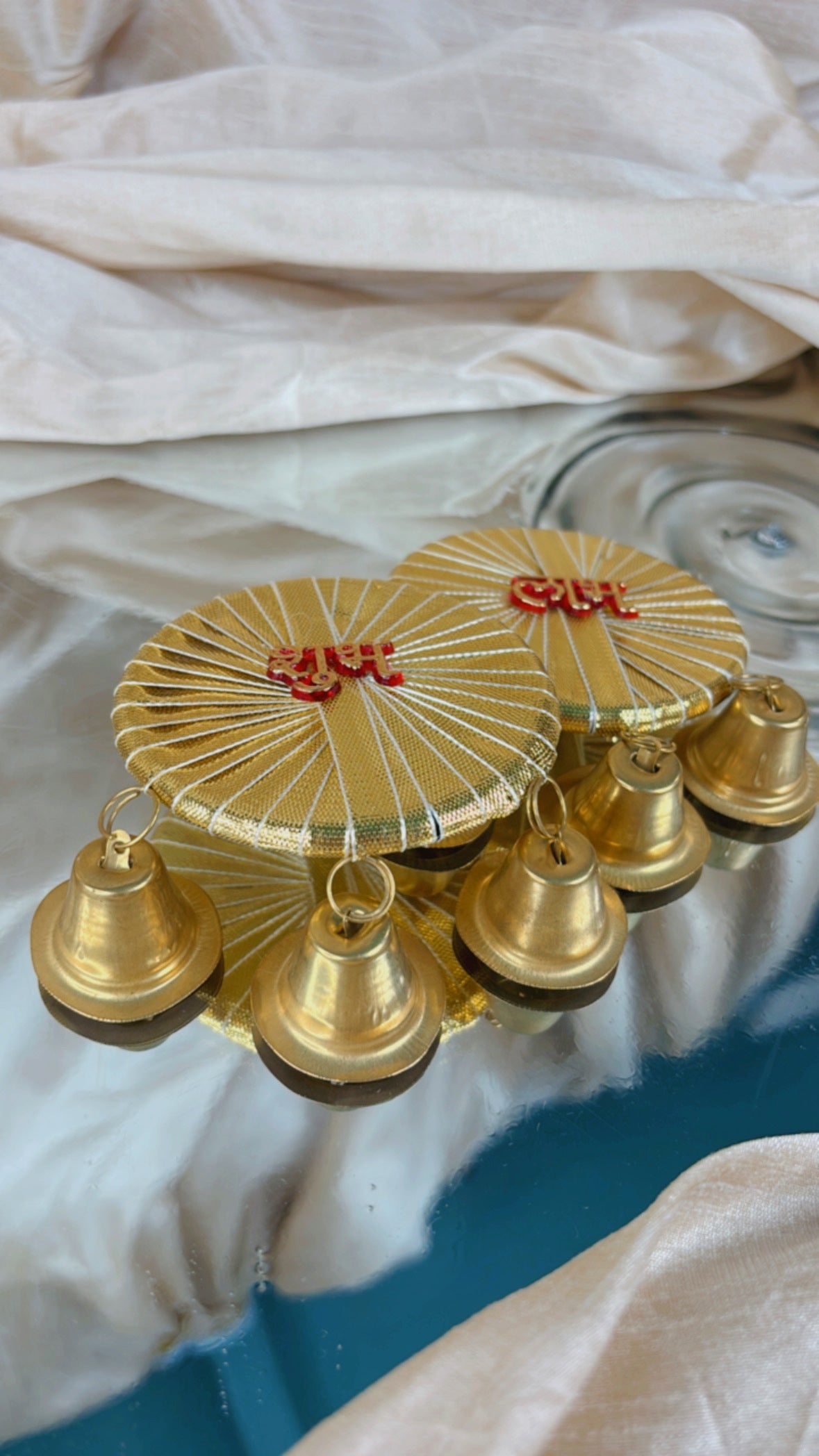 Round Bell Shubh Labh Hanging - Set Of 10
