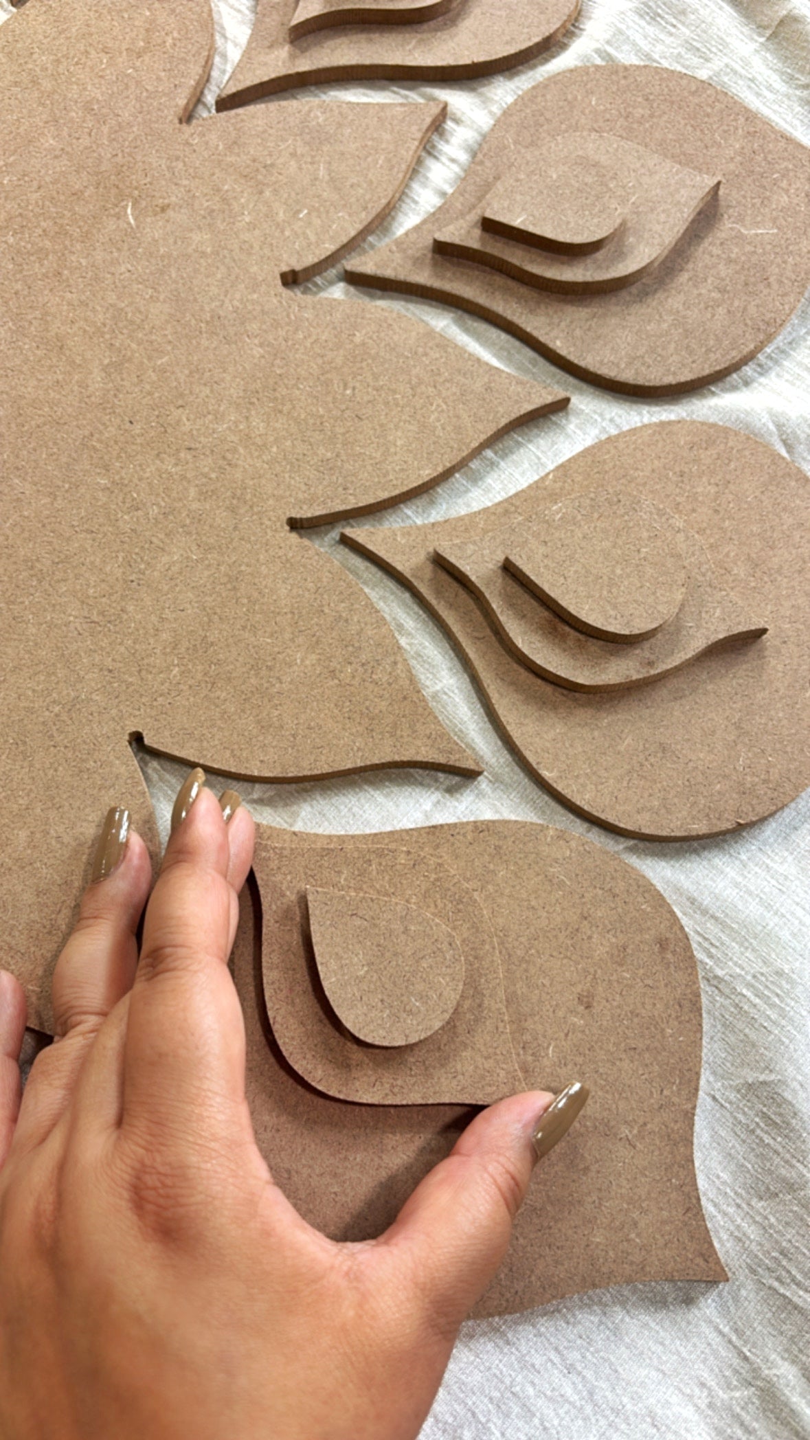 Royal Feather Rangoli MDF Structure - Set Of 5