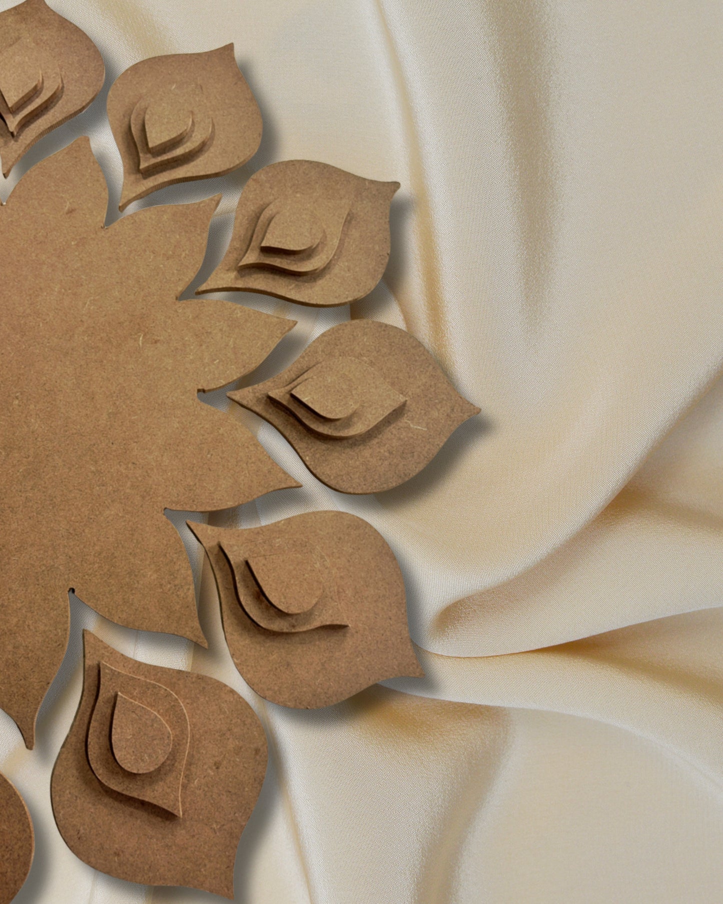 Royal Feather Rangoli MDF Structure - Set Of 5