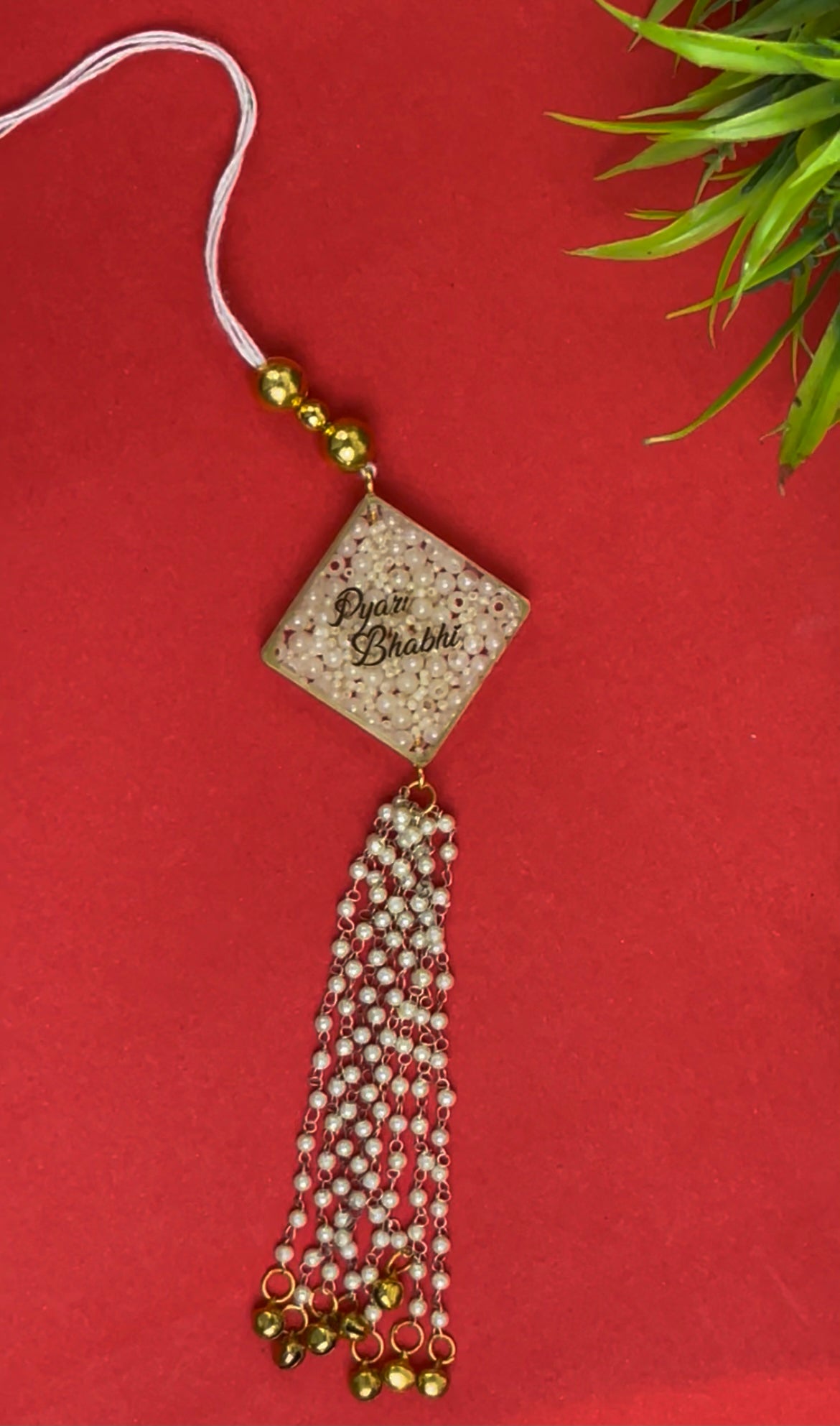 WHITE PEARL RAKHI SET- DIY KIT