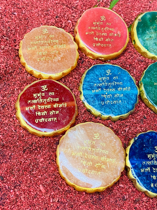 Resin Rakhi Base- Gayatri Mantra Set of 10