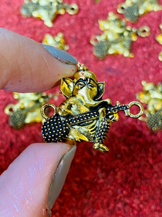 Ganesha Veena Metal Charm Set of 5