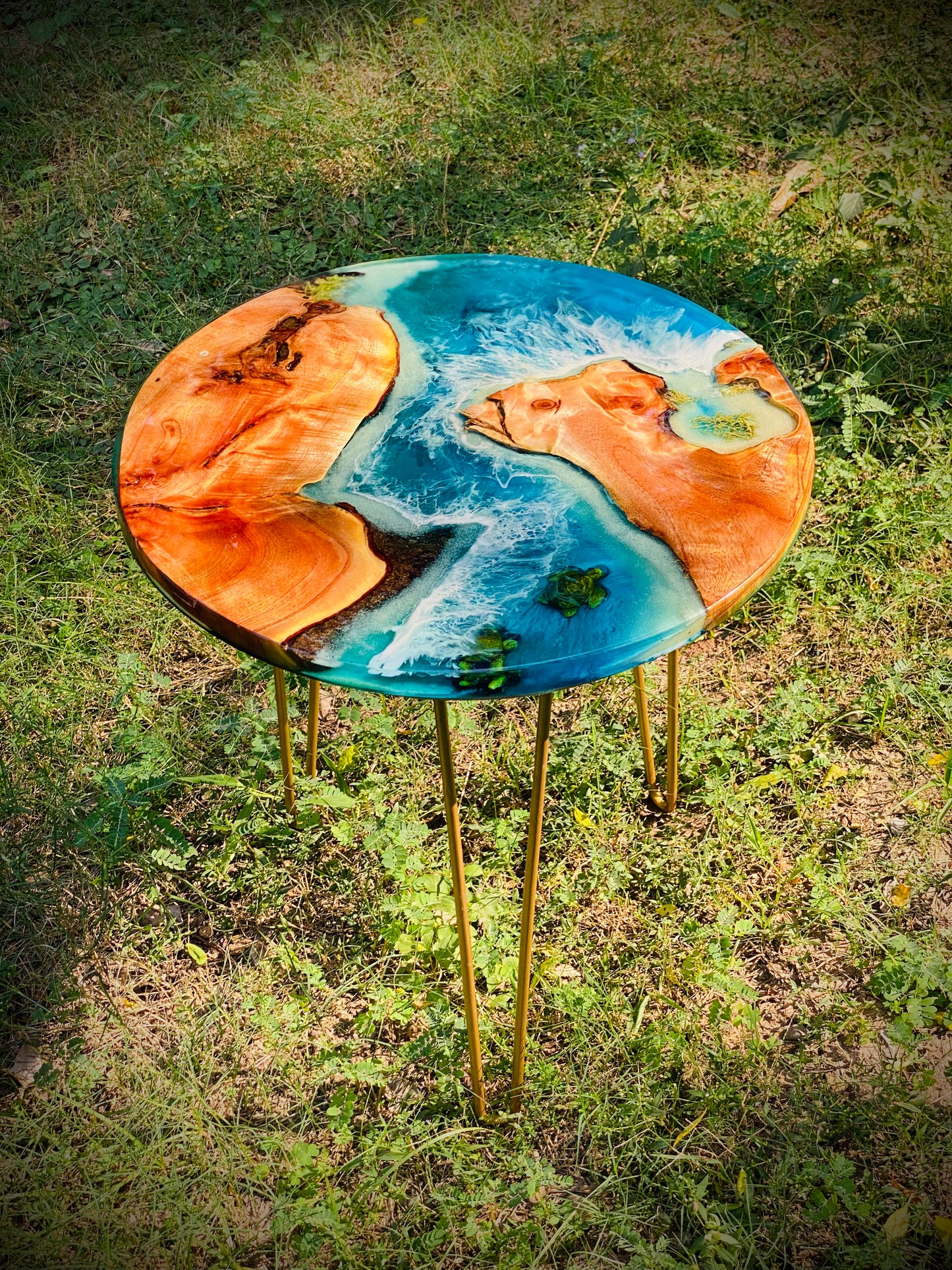 18 INCHES ROUND RIVER COFFEE TABLE DIY KIT