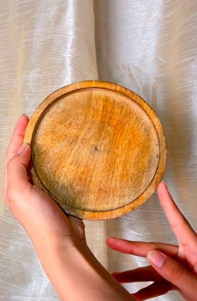 Round Wooden Tray - 8 Inches