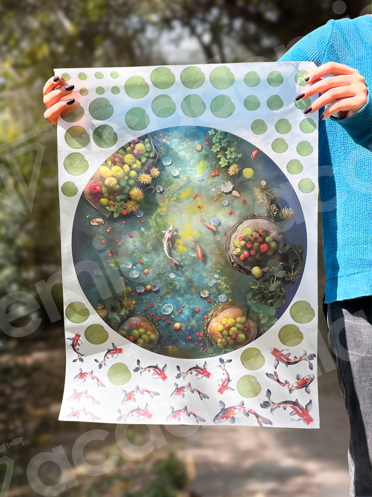Fish Pond Printout Sheet A2 Size
