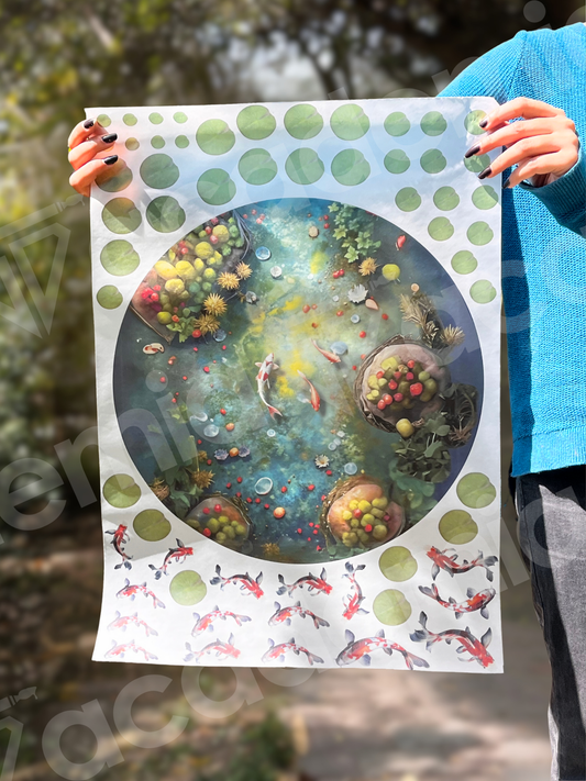 Fish Pond Printout Sheet A2 Size