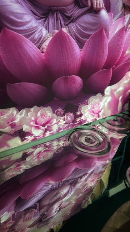 Divine Lotus Ganesha Art Panel (Canvas)