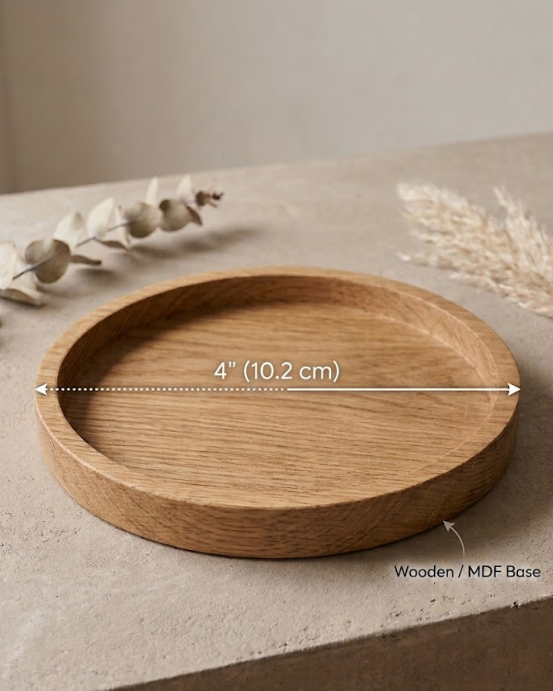 Round Wooden Tray 4"
