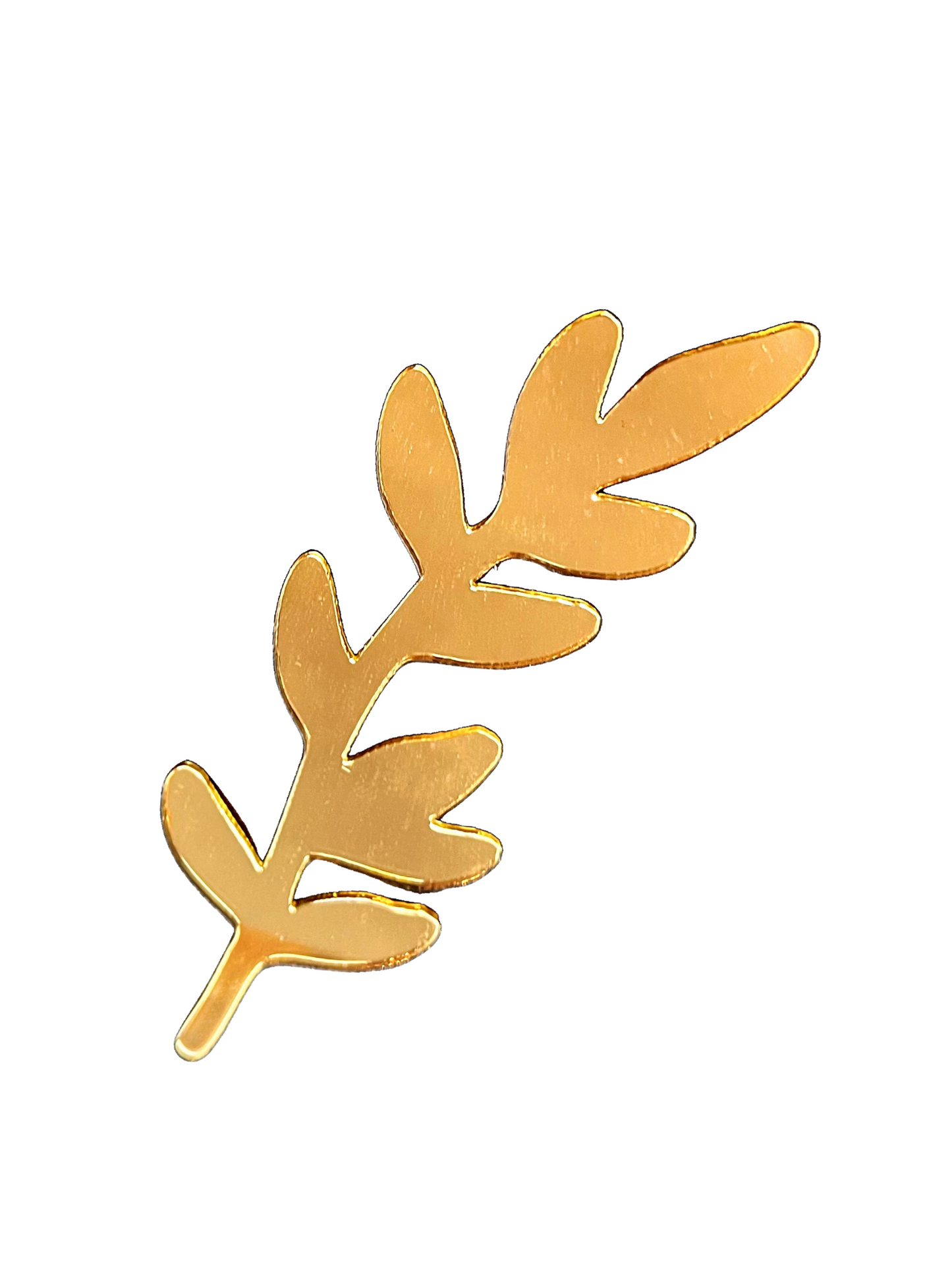 Golden Leaf-Shaped Acrylic Structure Set of 5