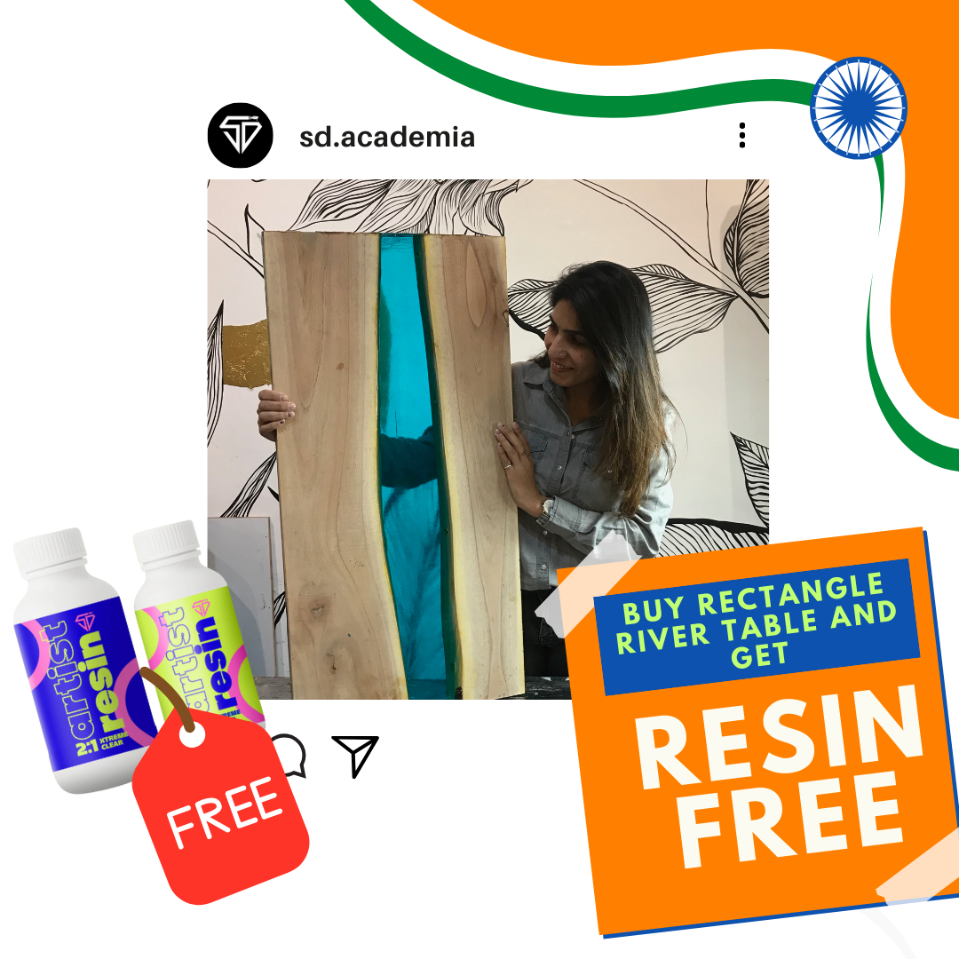 Rectangle River Table + 2:1 Resin Hardner- 300gm