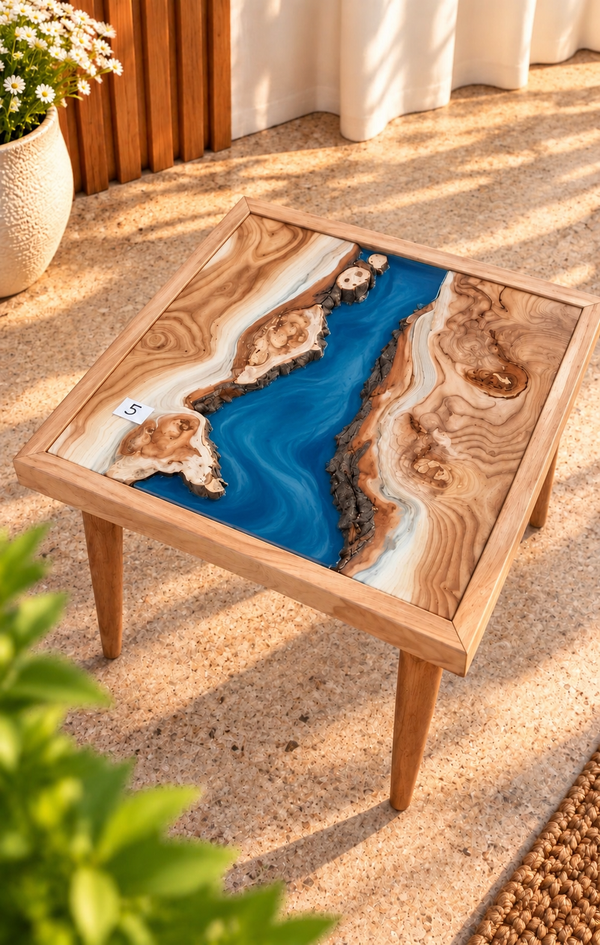 17x17" Wood River Table Base with Legs [Style 5]