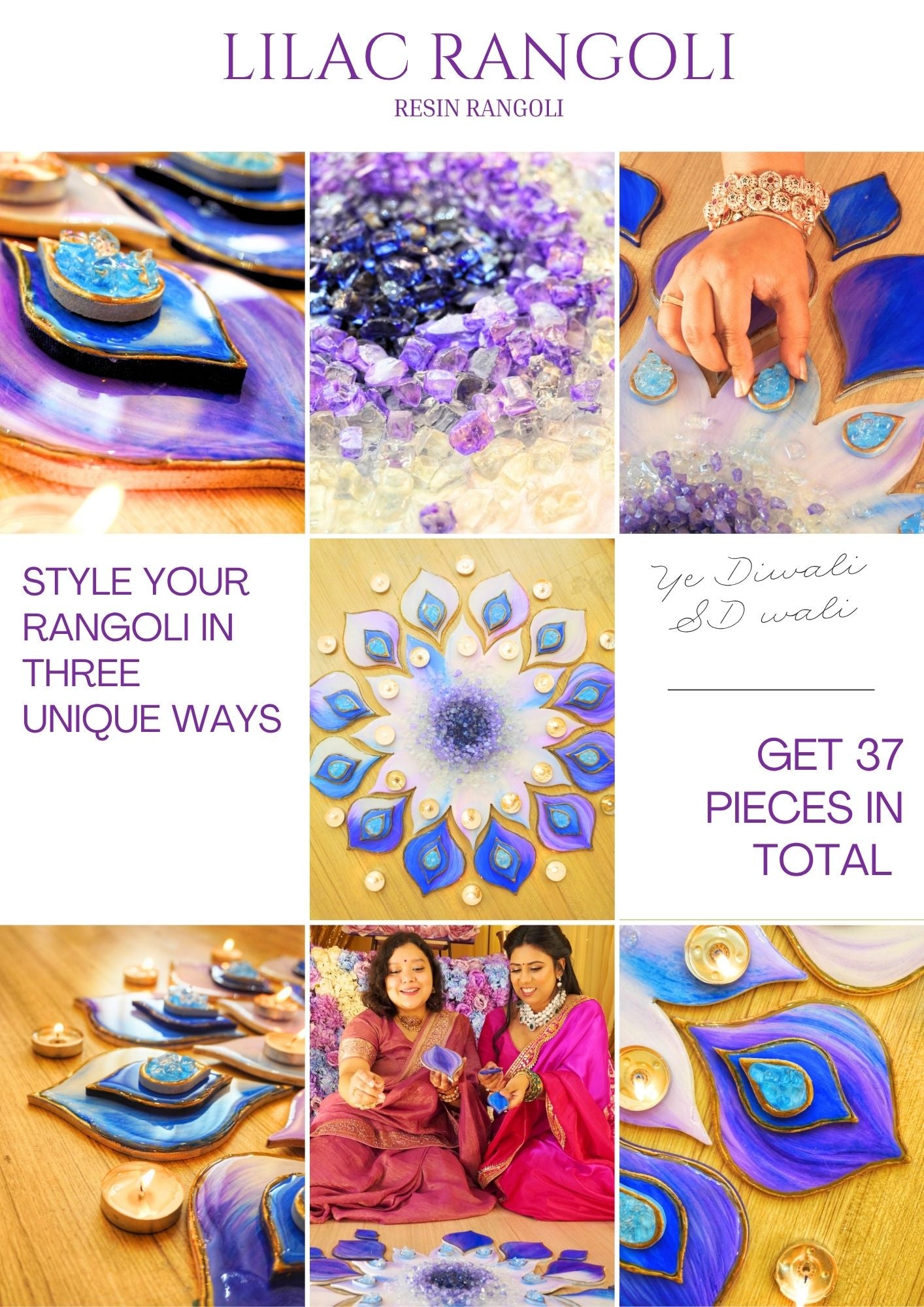 Lilac Leela Rangoli DIY Kit