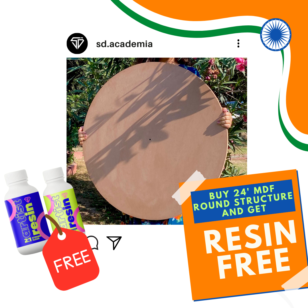MDF ROUND STRUCTURE- 24 inches + 2:1 Resin Hardner- 300gm