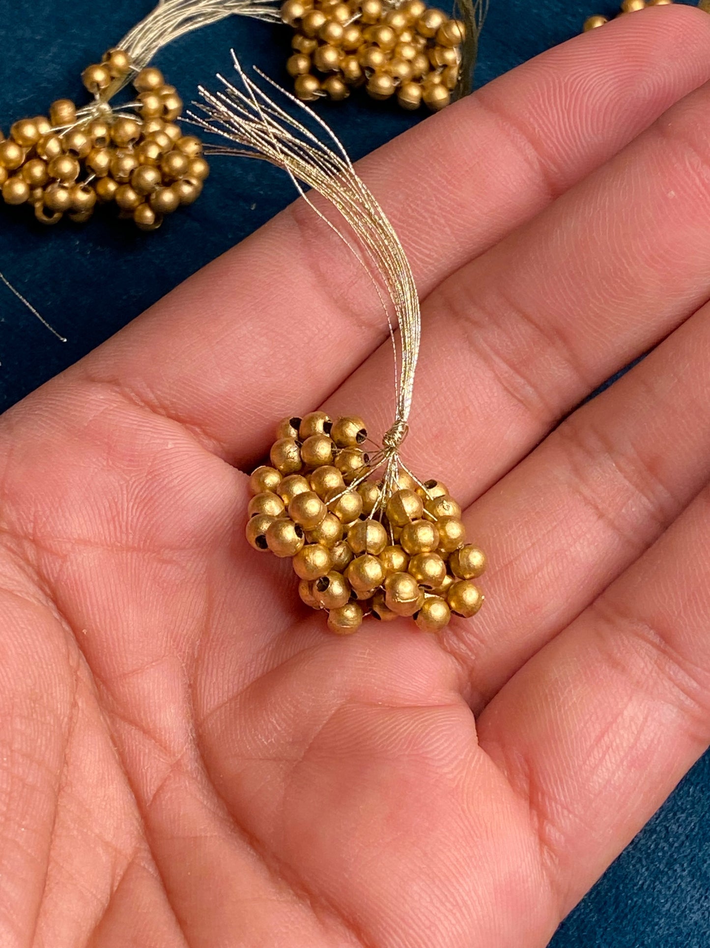 Metallic Gold Beads Latkans- 100 Pieces