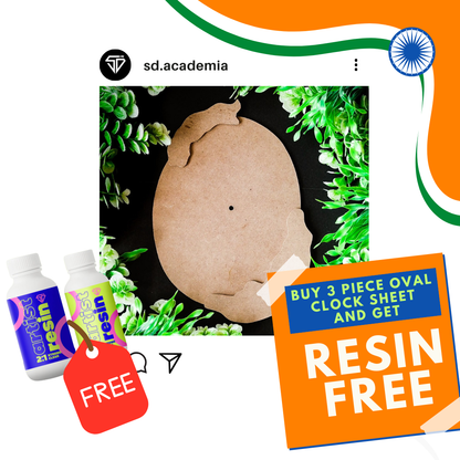 3 Piece Oval Clock Sheet + 2:1 Resin Hardner- 300gm