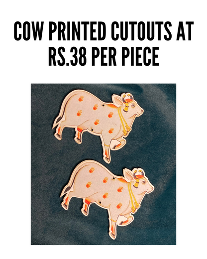 Cow PrInted MDF Cutout (SET OF 5)