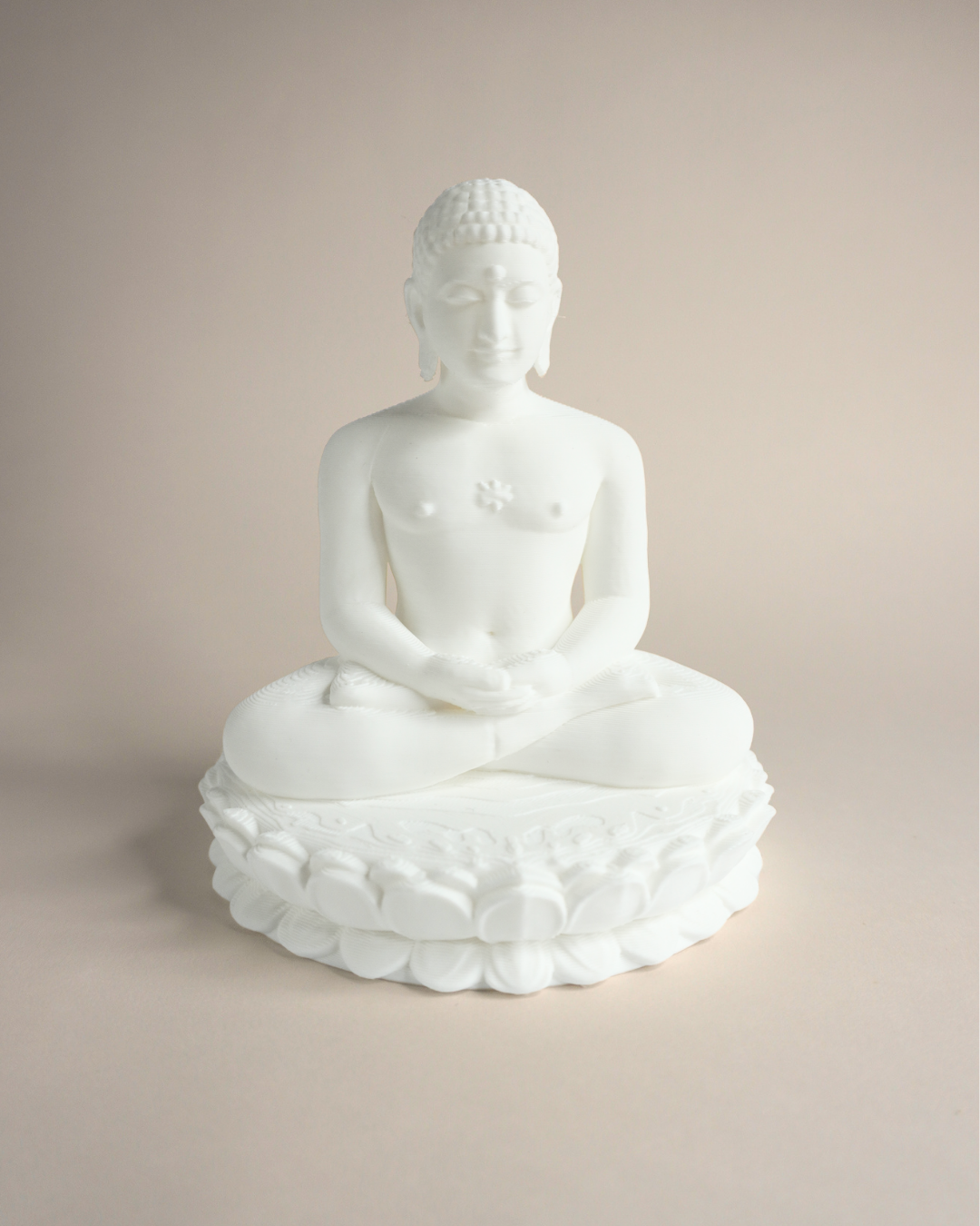 5-Inch 3D Printed Mahaveer Swami on Lotus Idol