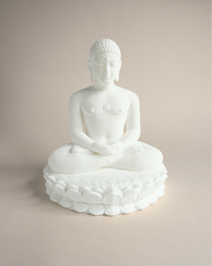 5-Inch 3D Printed Mahaveer Swami on Lotus Idol