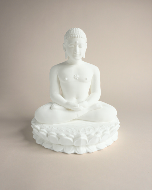 5-Inch 3D Printed Mahaveer Swami on Lotus Idol