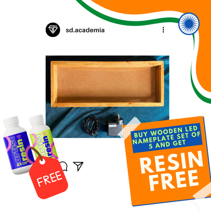 Wooden LED Nameplate Set of 5 + 2:1 Resin Hardner- 300gm